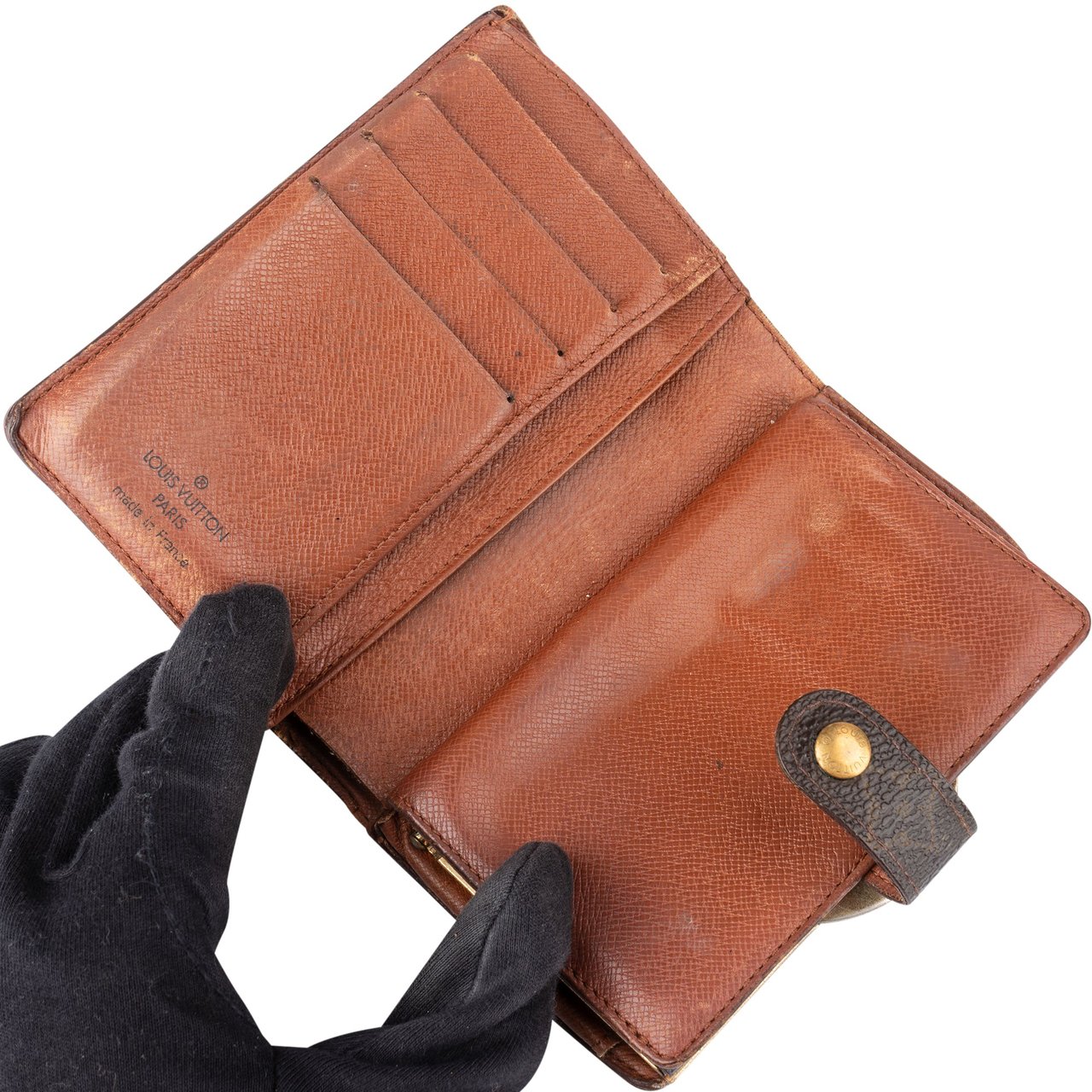 Louis Vuitton Louis Vuitton Canvas Monogram Compact Clip Wallet Bruin