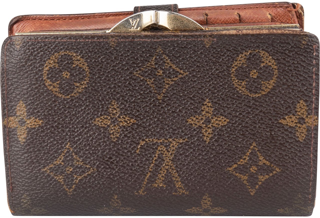 Louis Vuitton Louis Vuitton Canvas Monogram Compact Clip Wallet Bruin