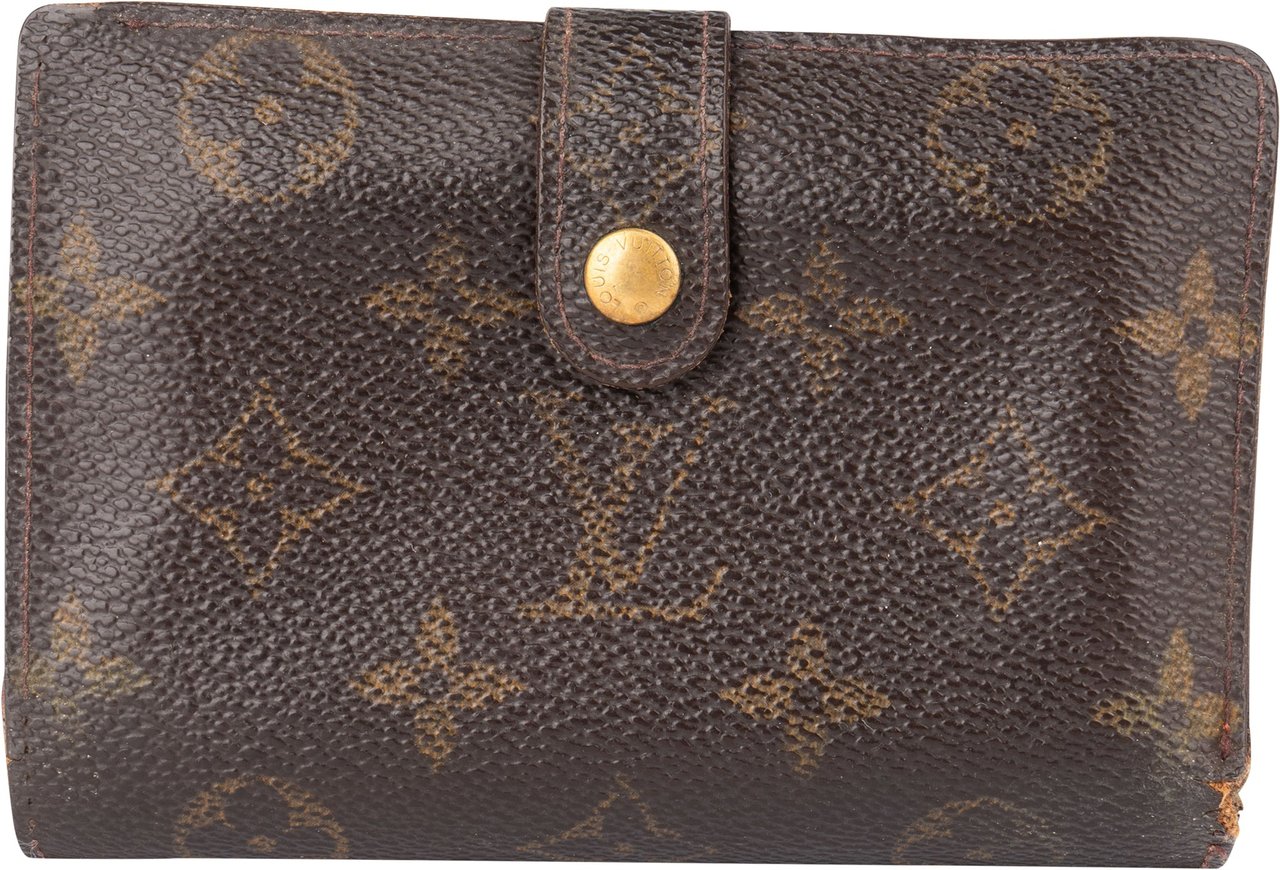 Louis Vuitton Louis Vuitton Canvas Monogram Compact Clip Wallet Bruin