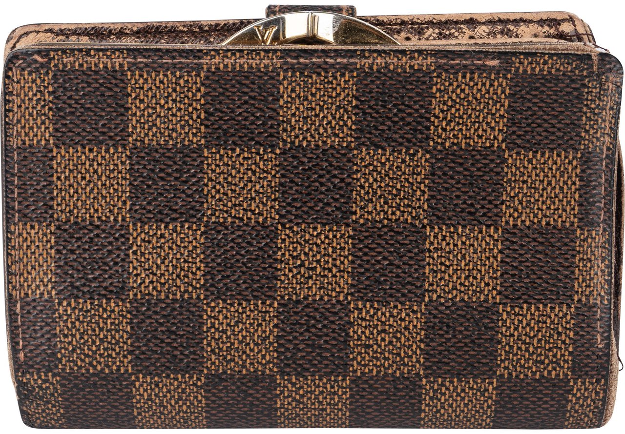Louis Vuitton Damier Ebene Monogram Compact Clip Wallet Bruin