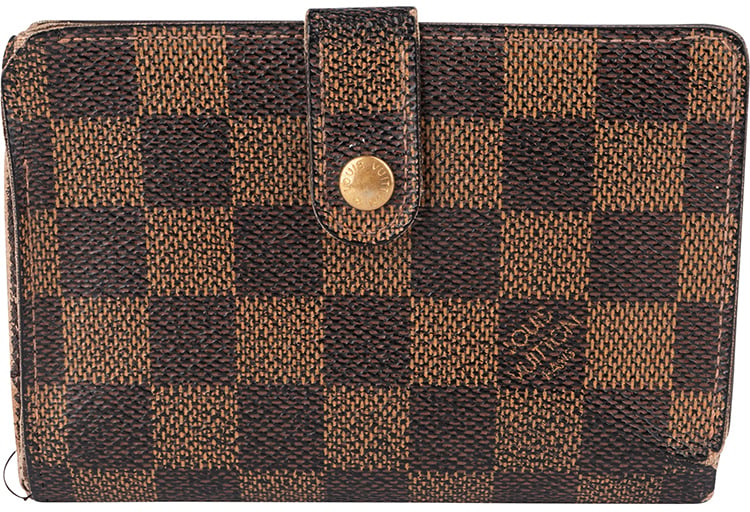 Louis Vuitton Damier Ebene Monogram Compact Clip Wallet Bruin