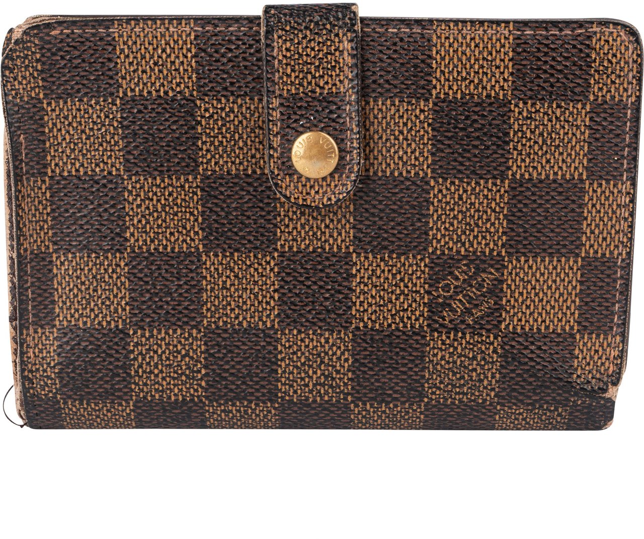 Louis Vuitton Louis Vuitton Damier Ebene Monogram Compact Clip Wallet Bruin