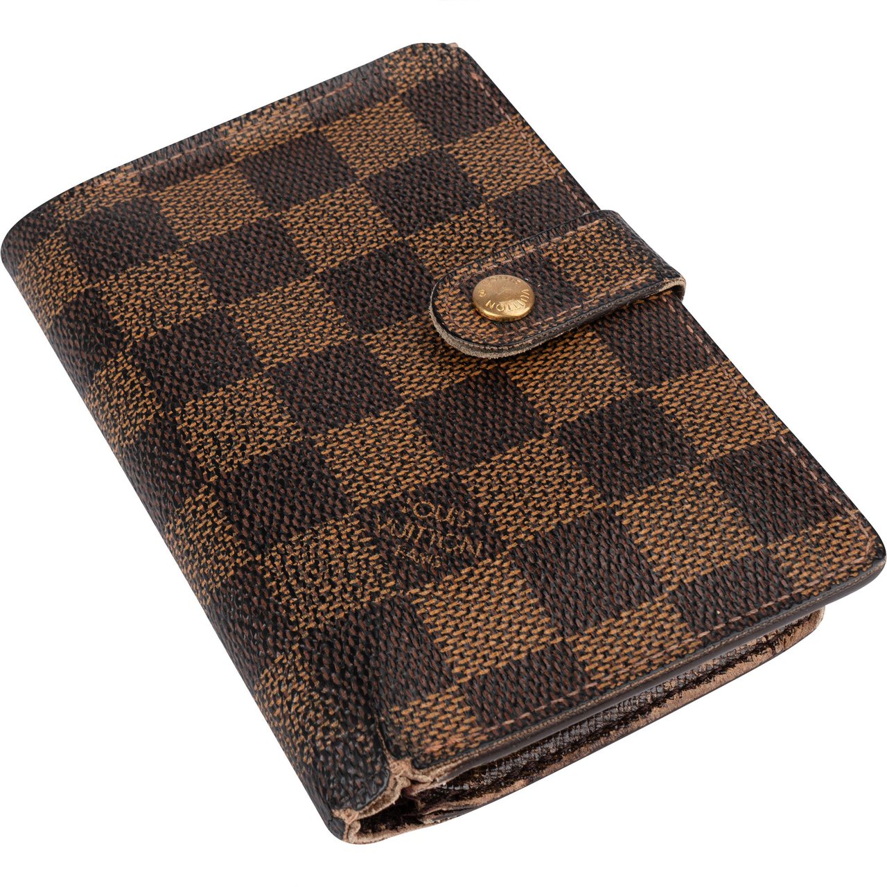 Louis Vuitton Damier Ebene Monogram Compact Clip Wallet Bruin