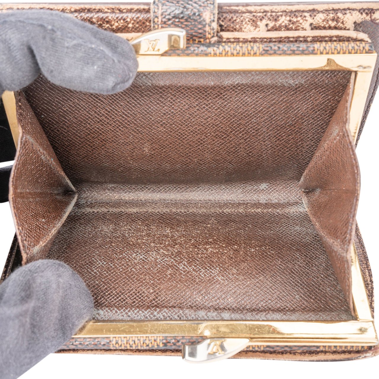 Louis Vuitton Louis Vuitton Damier Ebene Monogram Compact Clip Wallet Bruin