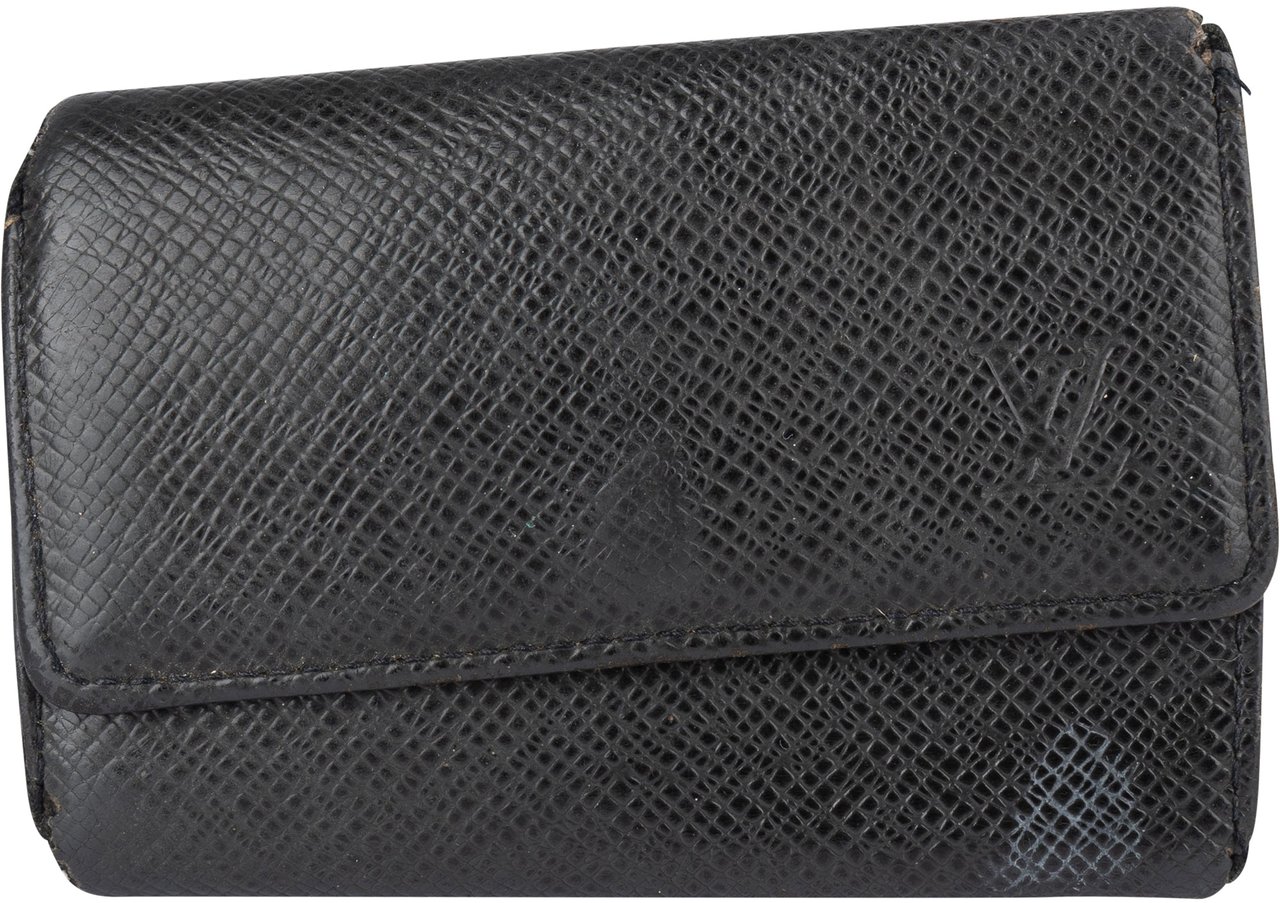 Louis Vuitton Louis Vuitton Noir Taiga Leather Keyholder Zwart