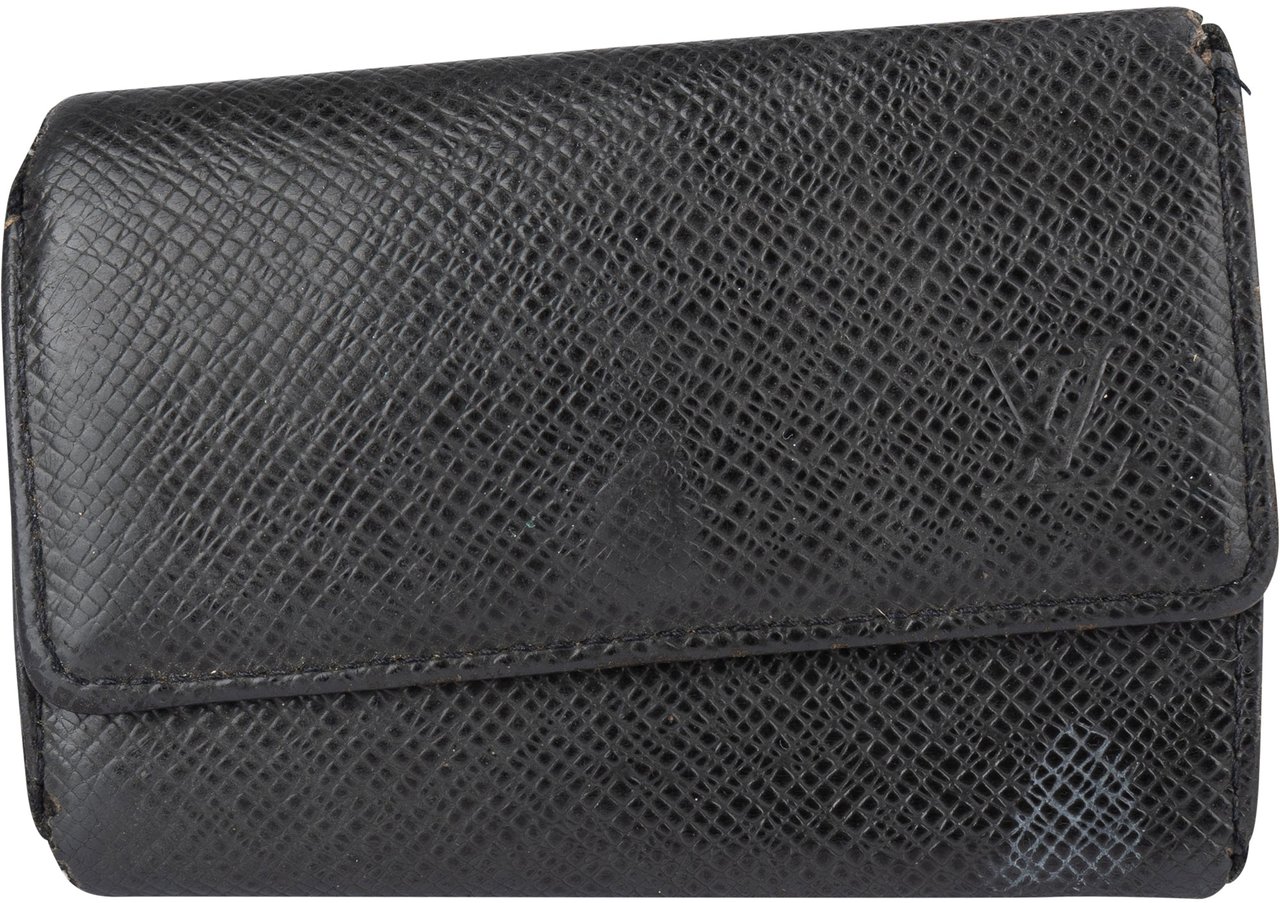 Louis Vuitton Louis Vuitton Noir Taiga Leather Keyholder Zwart