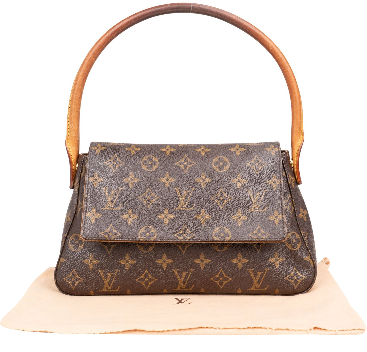 Louis Vuitton Canvas Monogram Looping PM Shoulder Bag Bruin