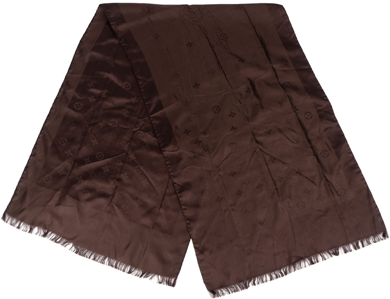 Louis Vuitton Louis Vuitton Brun Silk Monogram Monaco Scarf Tuch Bruin