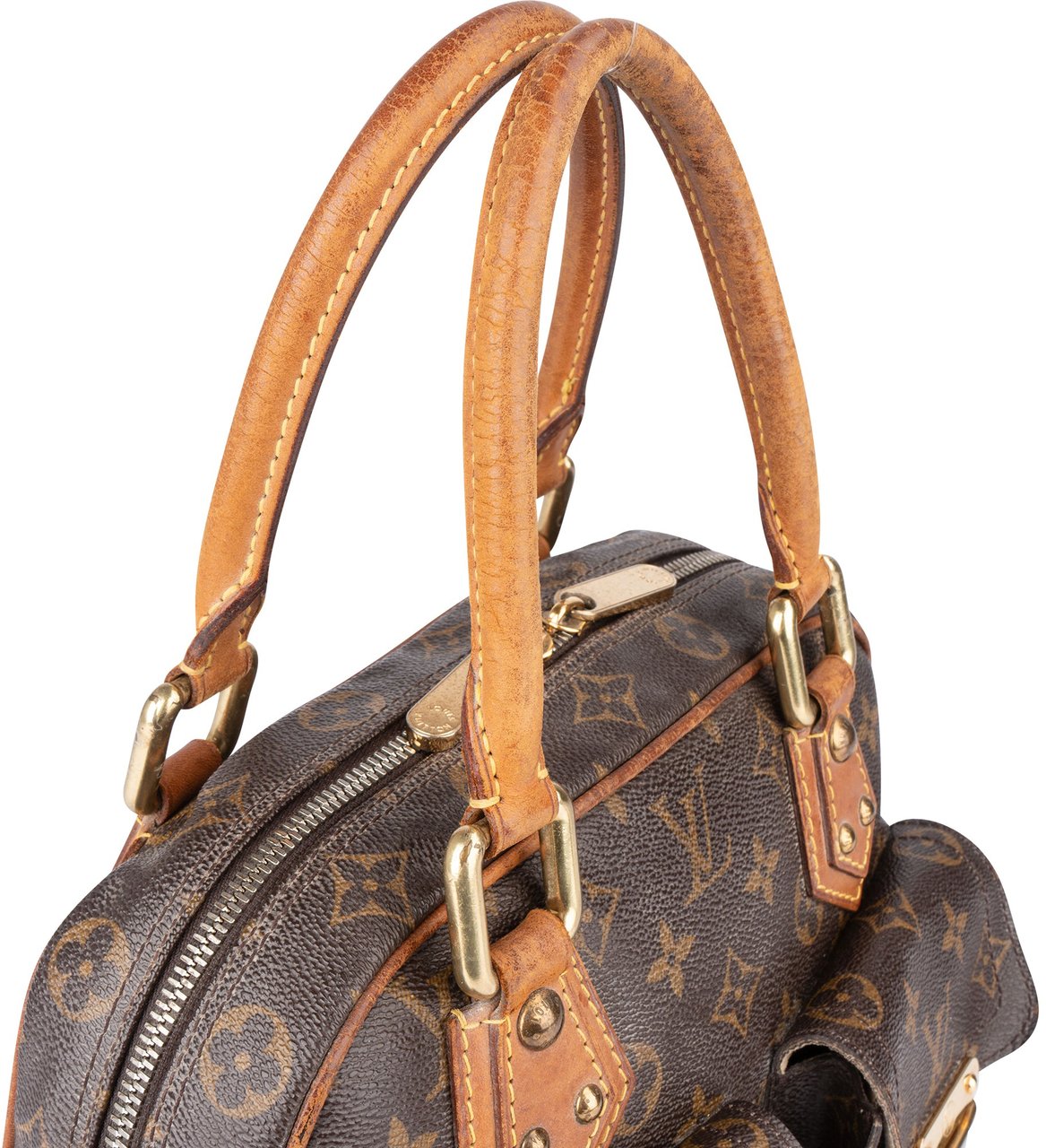 Louis Vuitton Louis Vuitton Canvas Monogram Manhattan PM Handbag Bruin