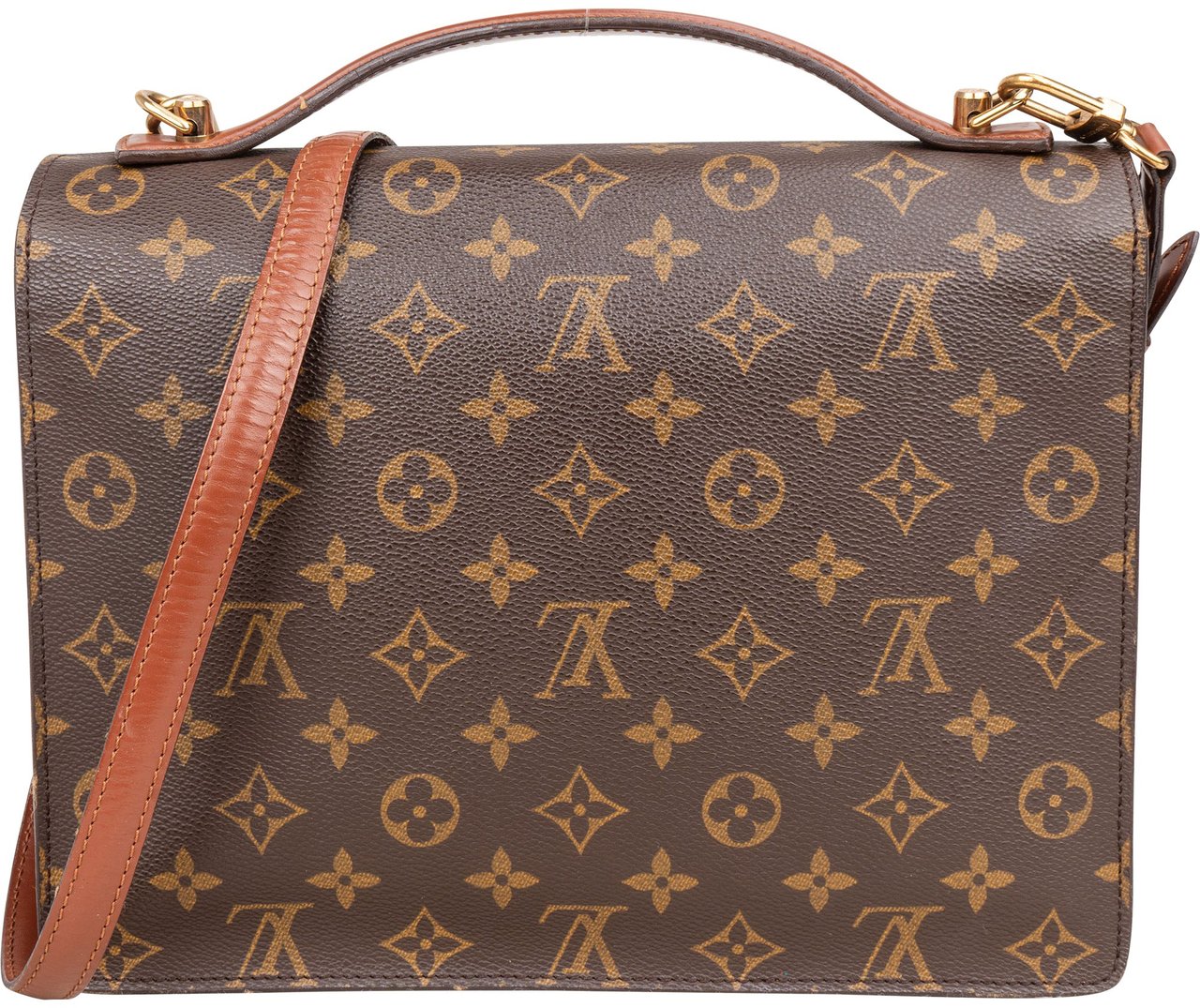 Louis Vuitton Louis Vuitton Canvas Monogram Monceau Handbag Bruin