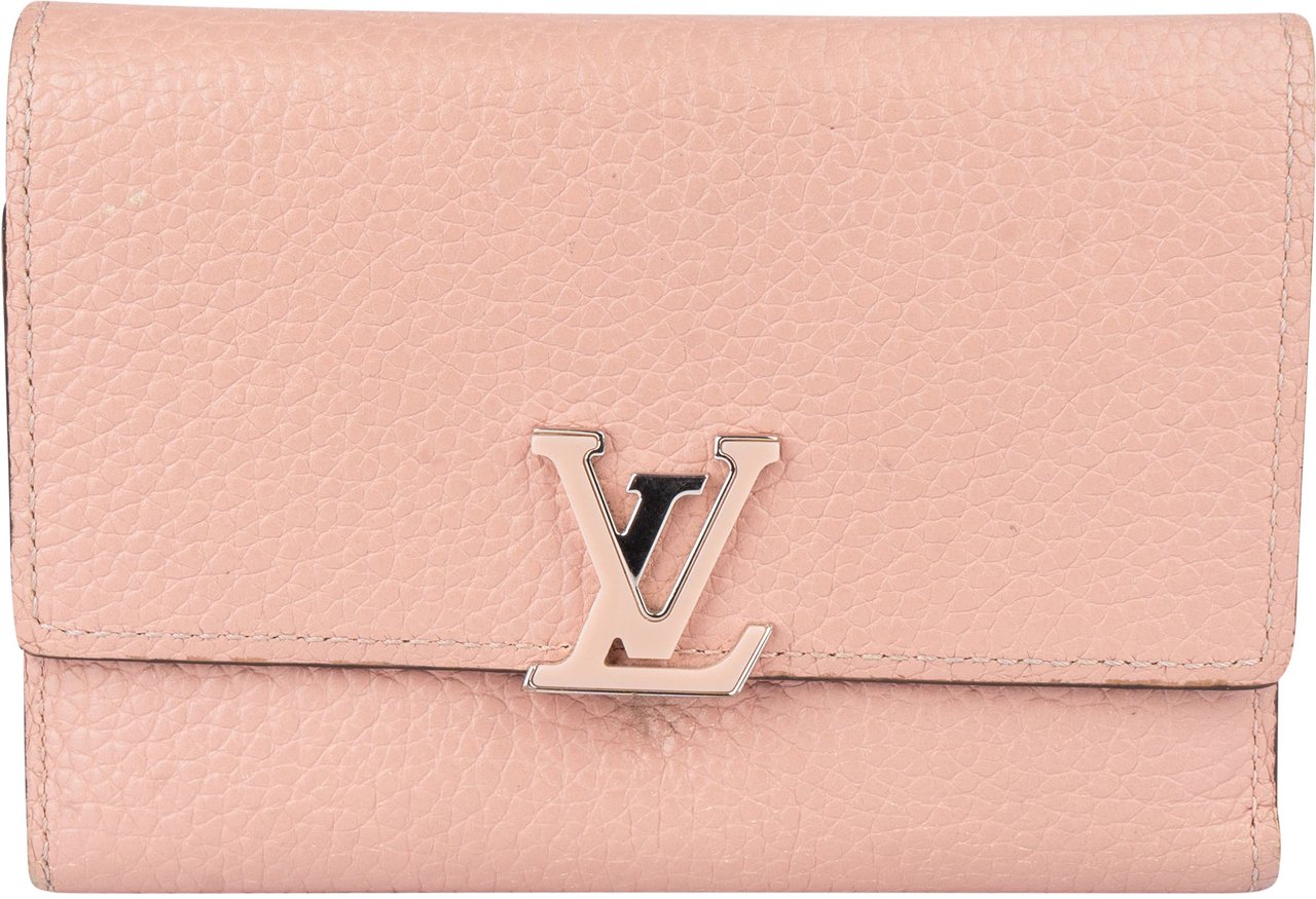 Louis Vuitton Louis Vuitton Taurillon Leather Capucines Compact Wallet Roze