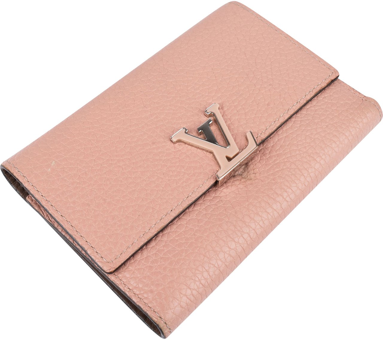 Louis Vuitton Louis Vuitton Taurillon Leather Capucines Compact Wallet Roze