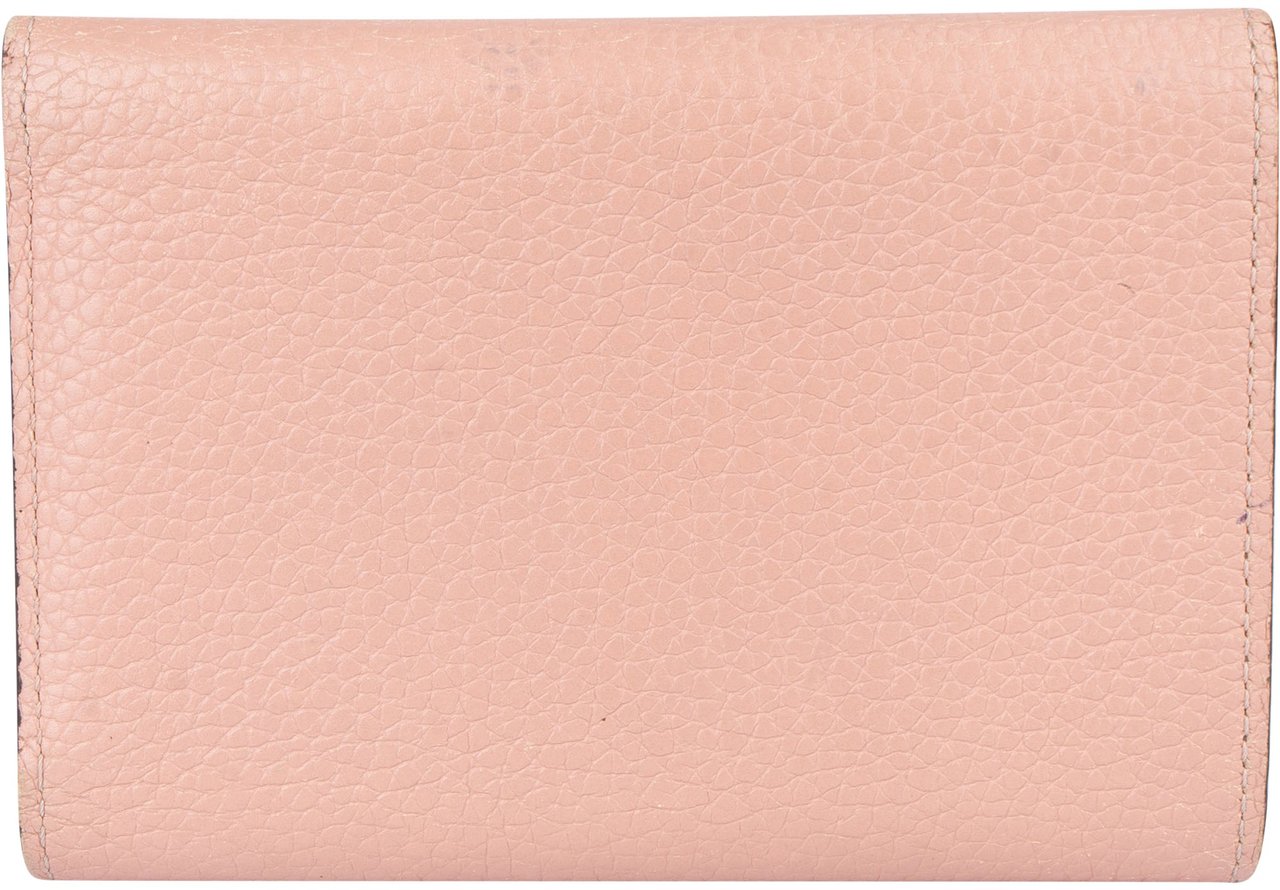Louis Vuitton Louis Vuitton Taurillon Leather Capucines Compact Wallet Roze