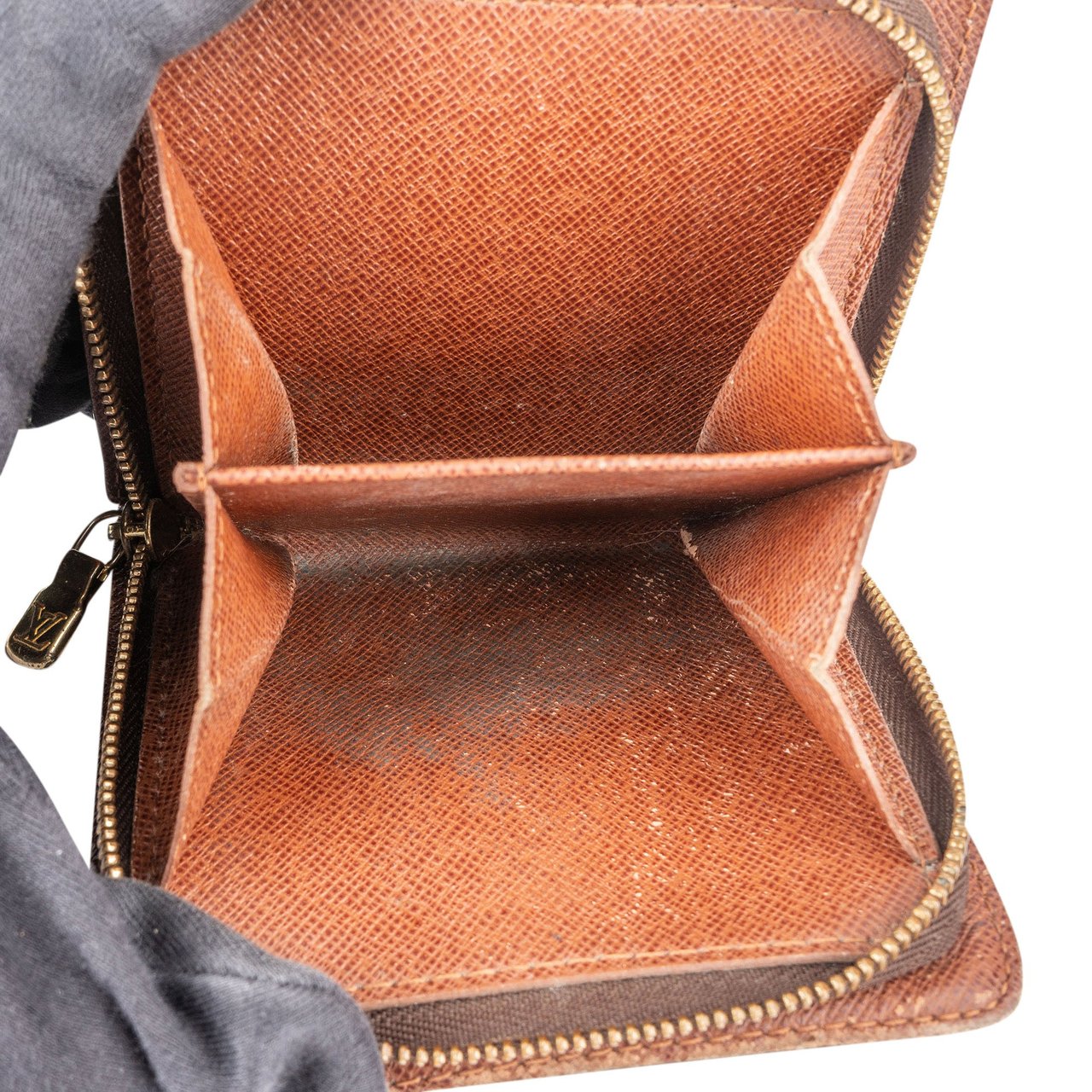 Louis Vuitton Louis Vuitton Canvas Monogram Clip Wallet Bruin