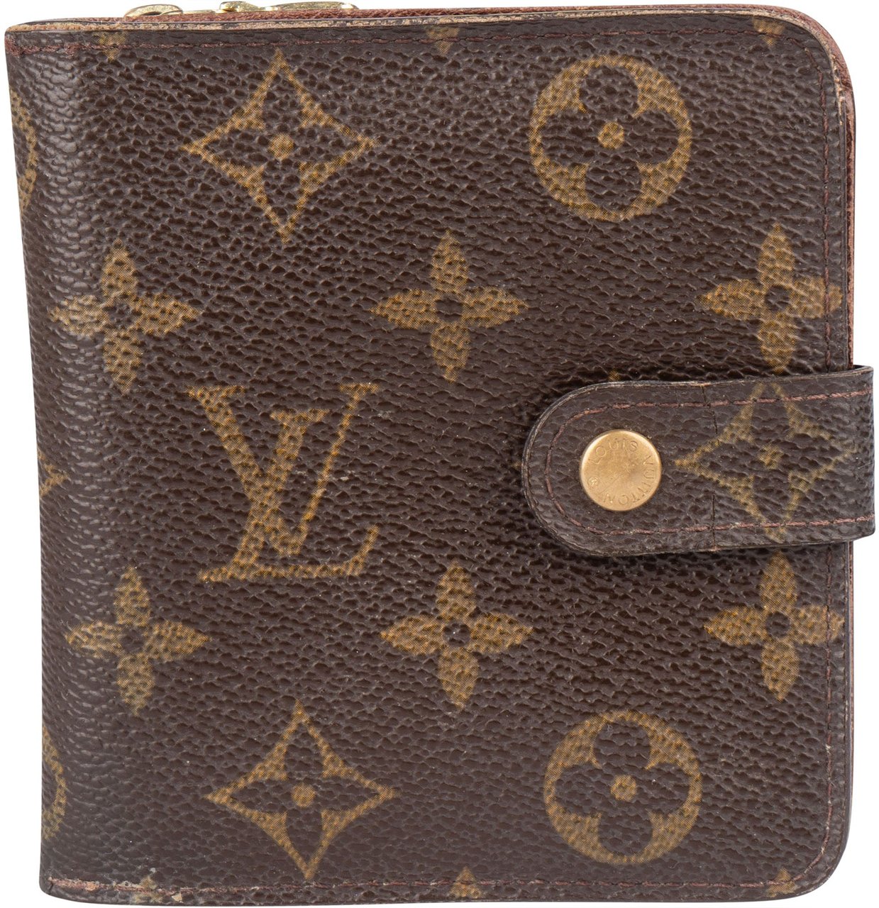 Louis Vuitton Louis Vuitton Canvas Monogram Clip Wallet Bruin