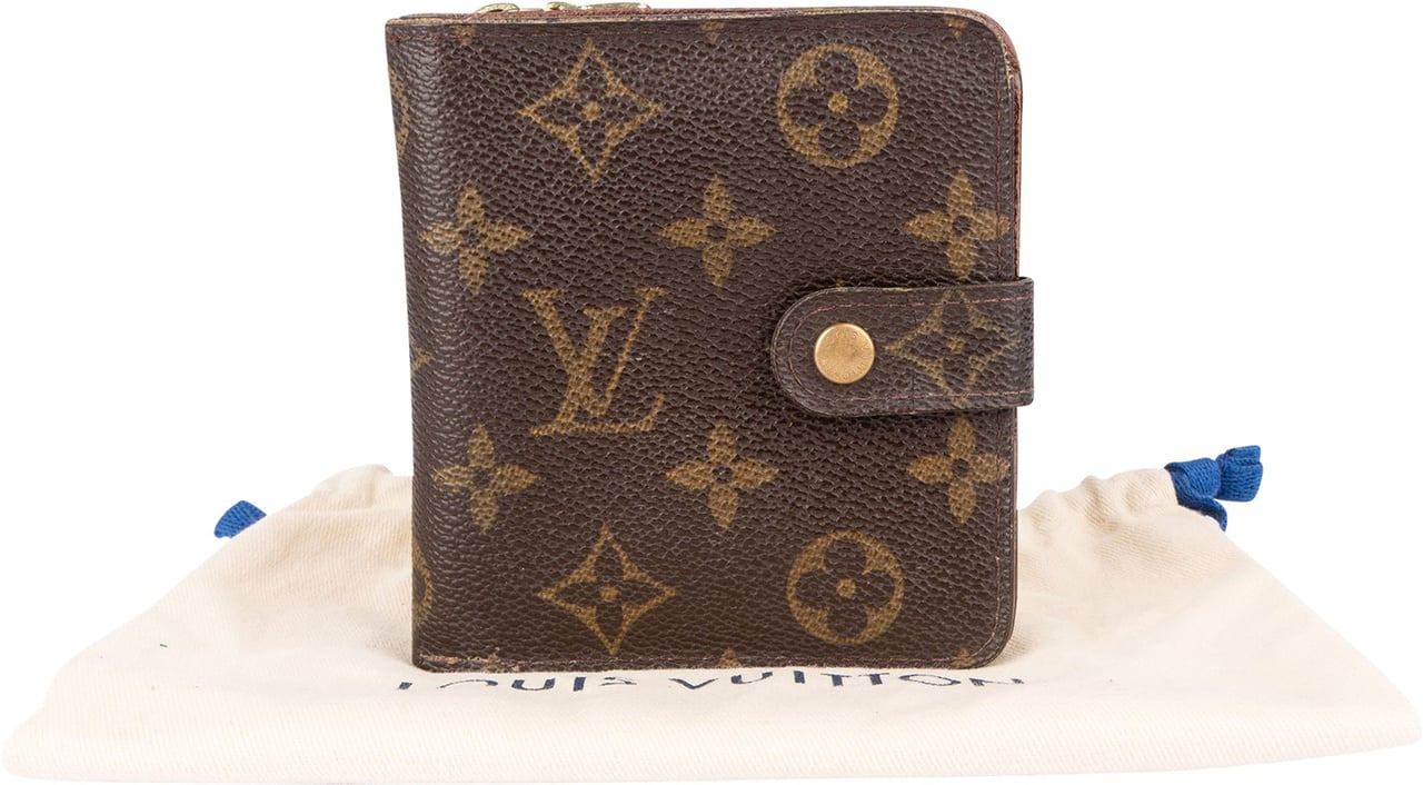 Louis Vuitton Louis Vuitton Canvas Monogram Clip Wallet Bruin