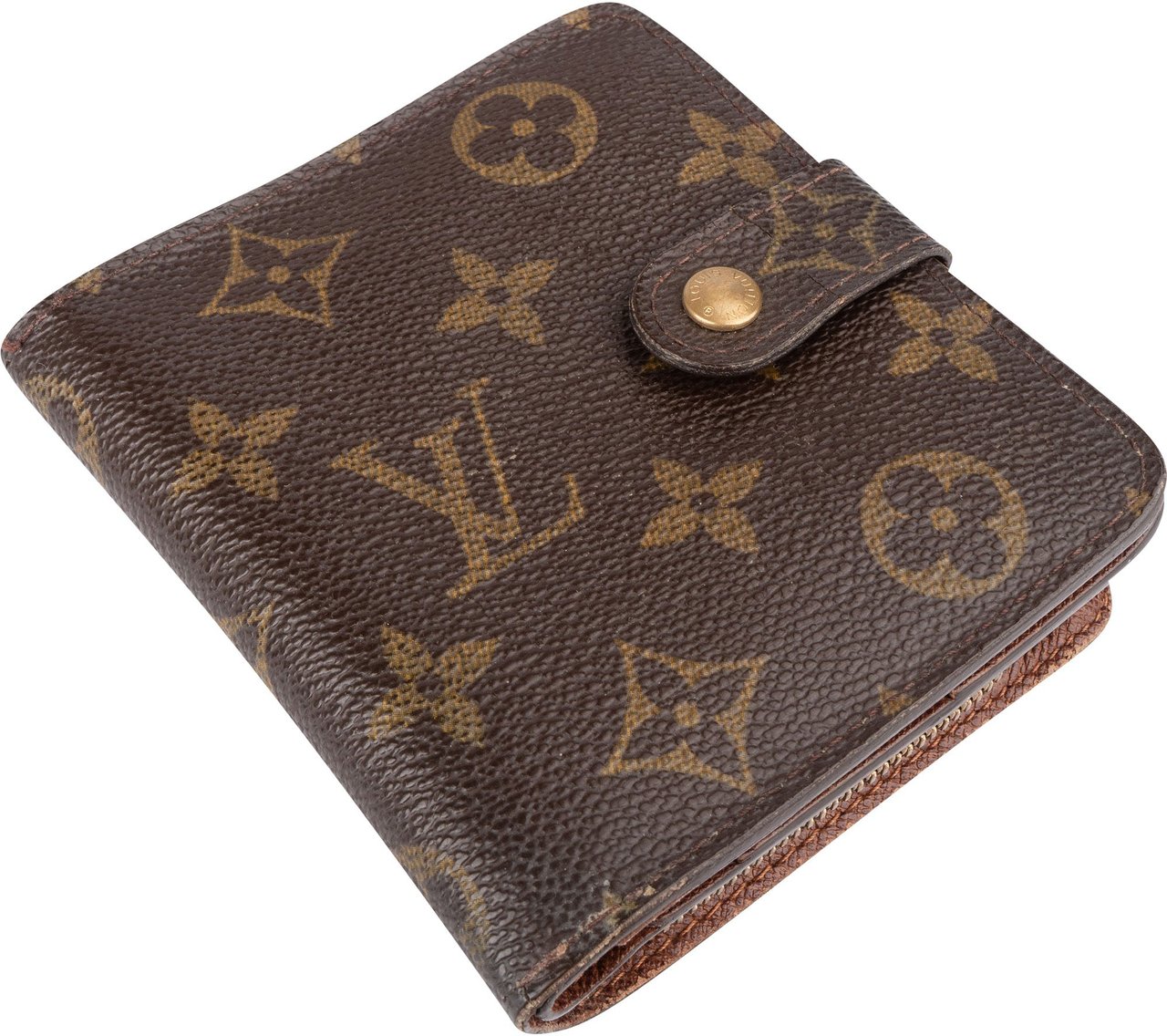 Louis Vuitton Louis Vuitton Canvas Monogram Clip Wallet Bruin