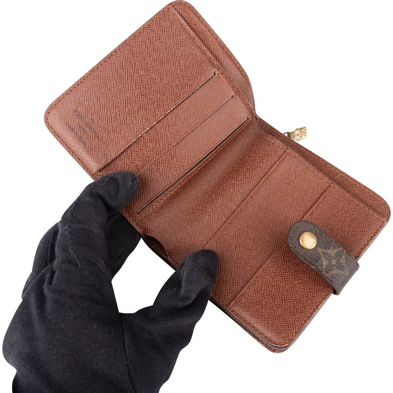 Louis Vuitton Louis Vuitton Canvas Monogram Clip Wallet Bruin