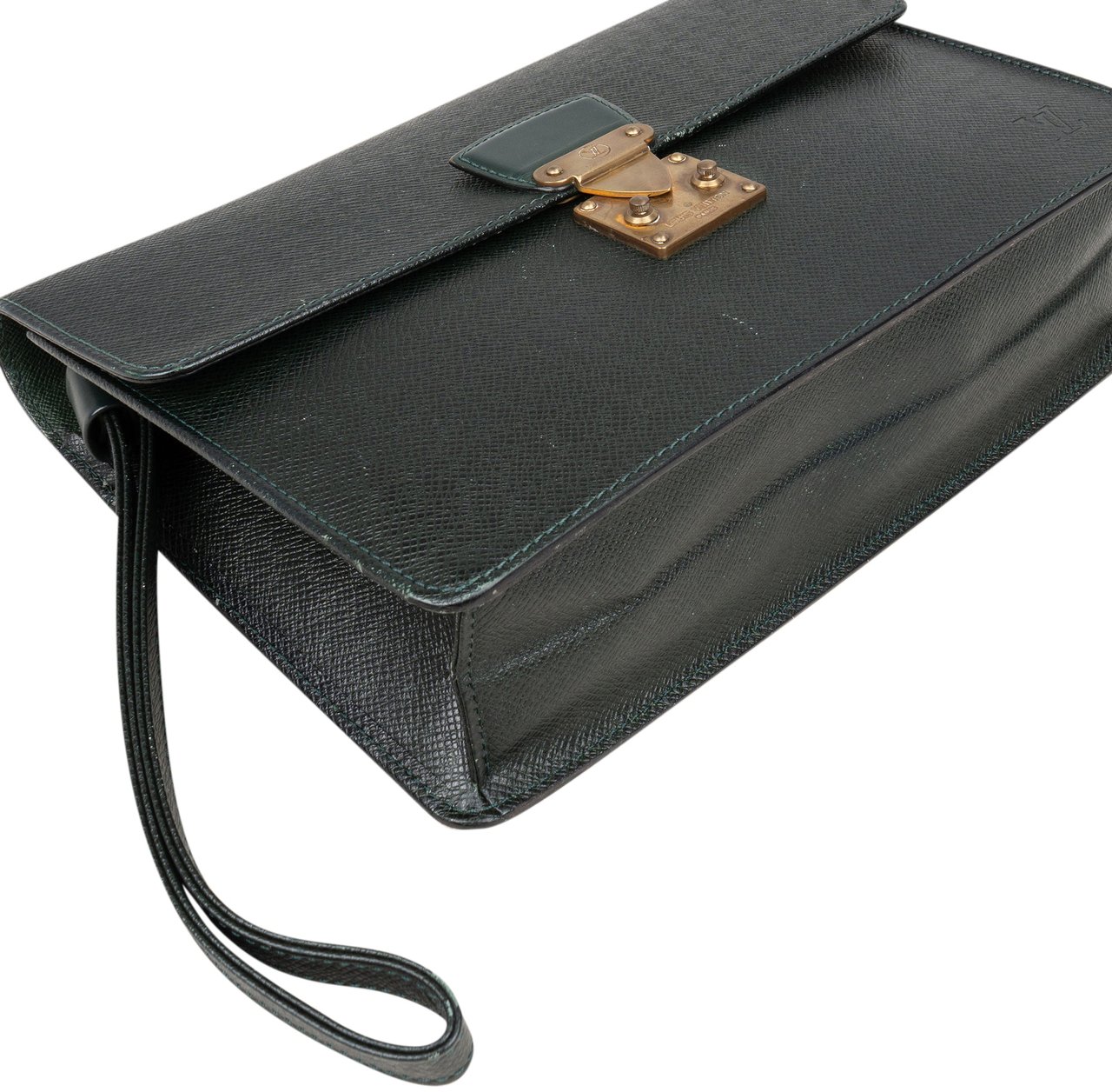 Louis Vuitton Louis Vuitton Green Taiga Leather Kourad Clutch Groen