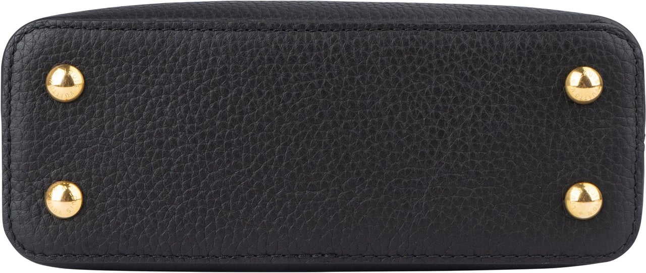 Louis Vuitton Louis Vuitton Taurillon Leather Flower Mini Capucines BB Handbag Zwart