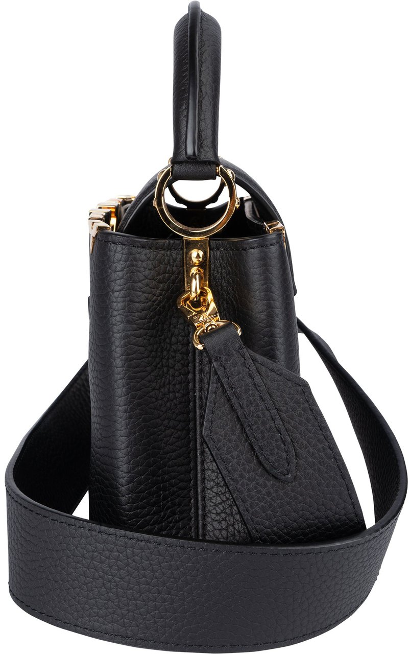 Louis Vuitton Louis Vuitton Taurillon Leather Flower Mini Capucines BB Handbag Zwart