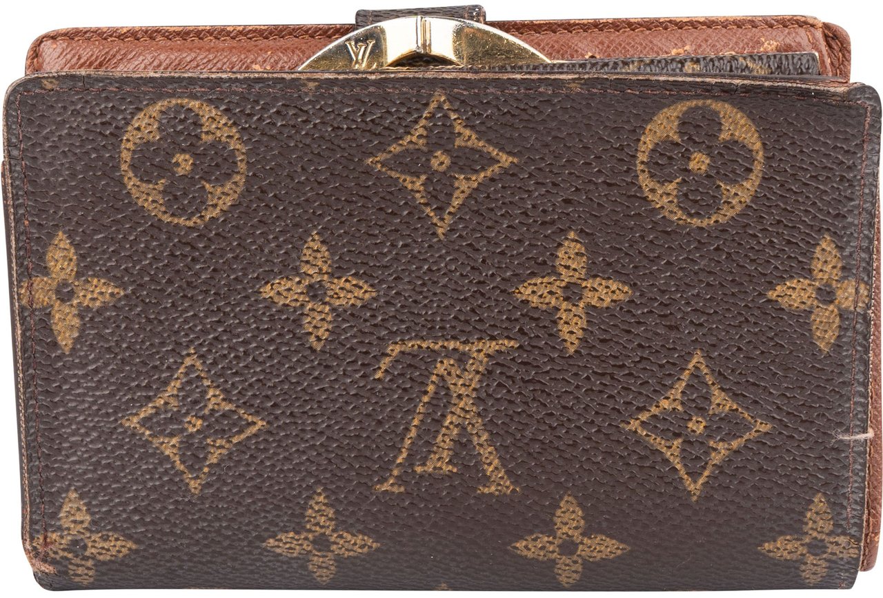 Louis Vuitton Louis Vuitton Canvas Monogram Compact Clip Wallet Bruin