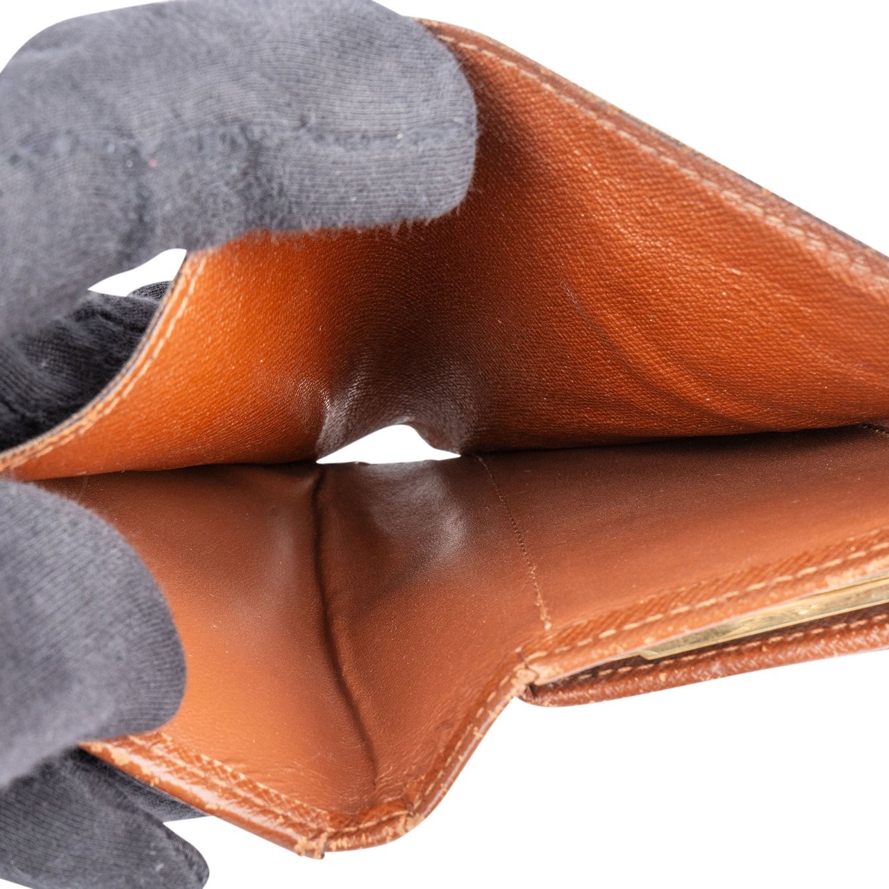 Louis Vuitton Louis Vuitton Canvas Monogram Compact Clip Wallet Bruin