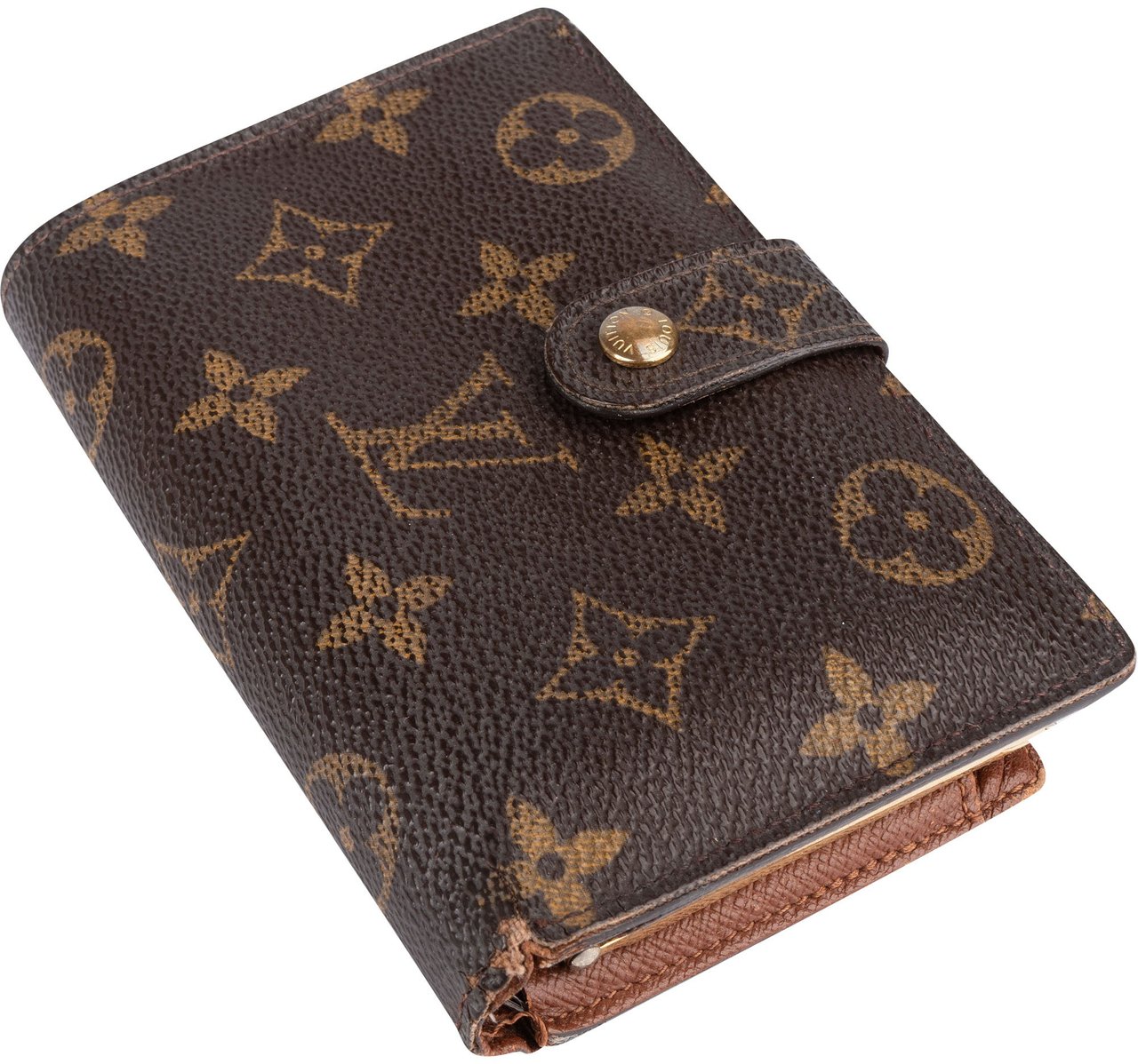 Louis Vuitton Louis Vuitton Canvas Monogram Compact Clip Wallet Bruin