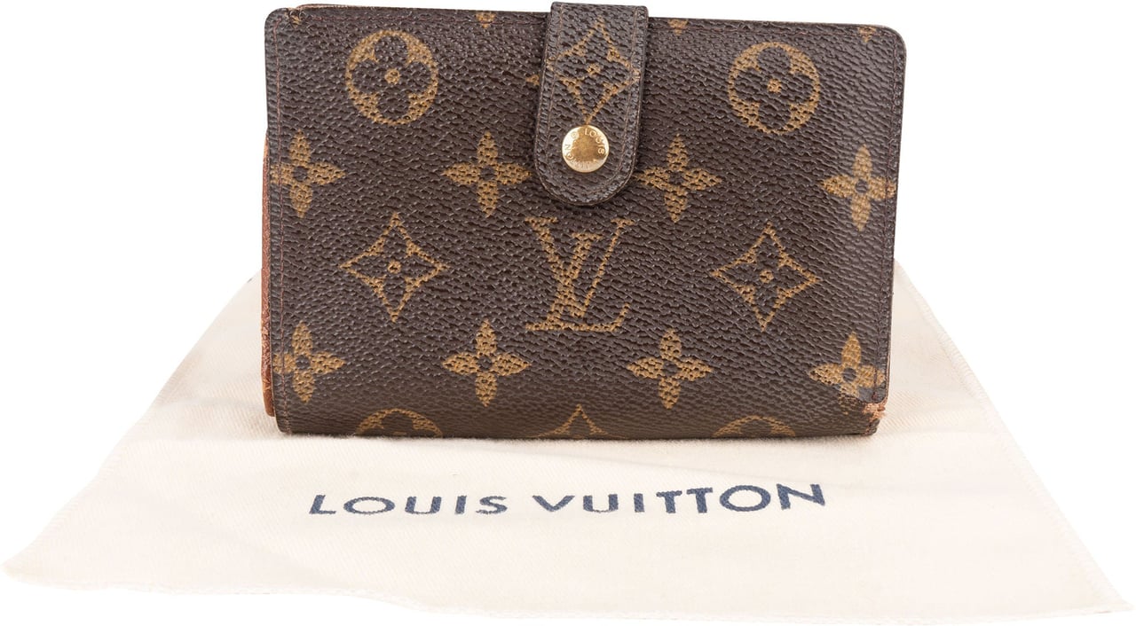 Louis Vuitton Louis Vuitton Canvas Monogram Compact Clip Wallet Bruin