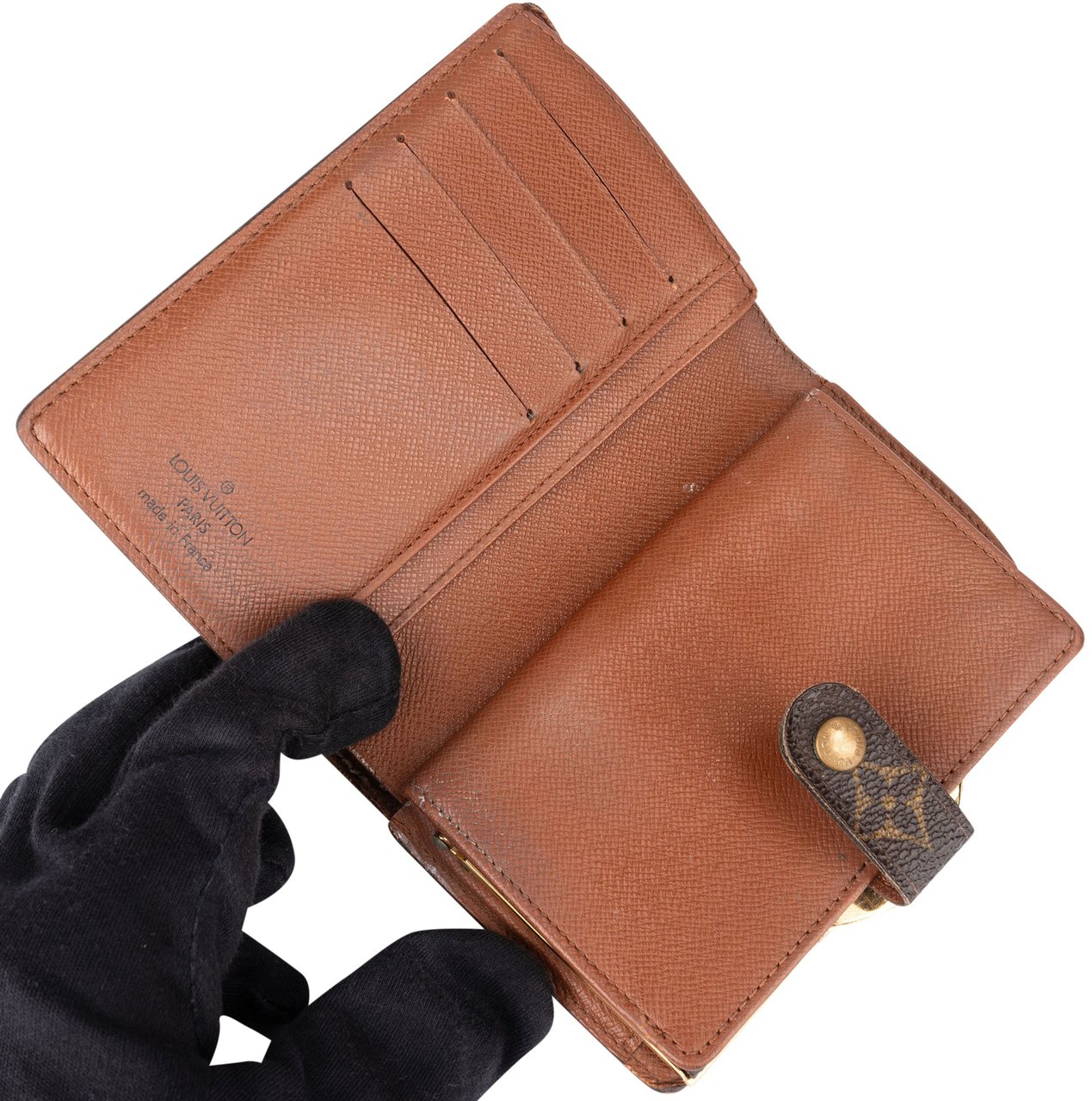 Louis Vuitton Louis Vuitton Canvas Monogram Compact Clip Wallet Bruin