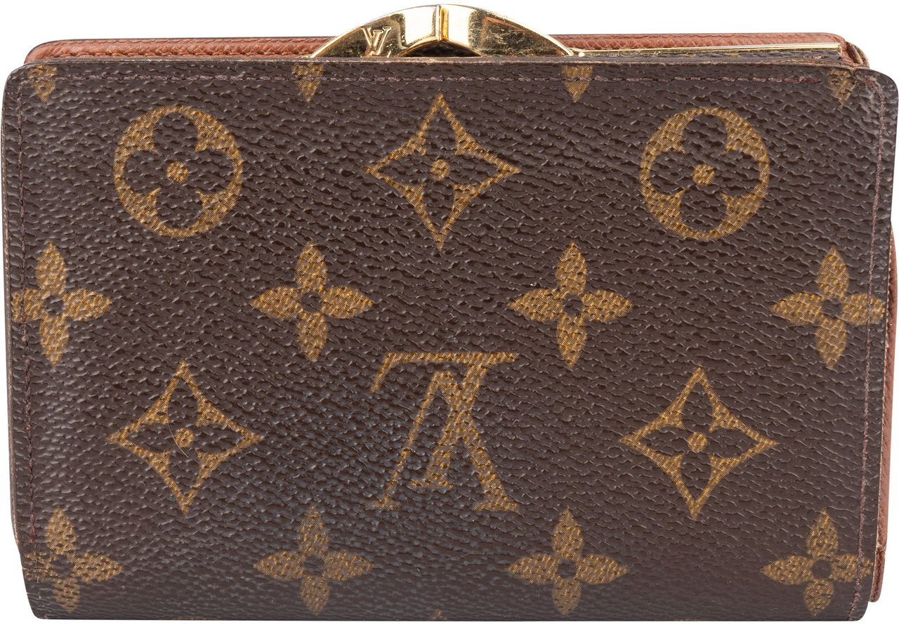 Louis Vuitton Louis Vuitton Canvas Monogram Compact Clip Wallet Bruin