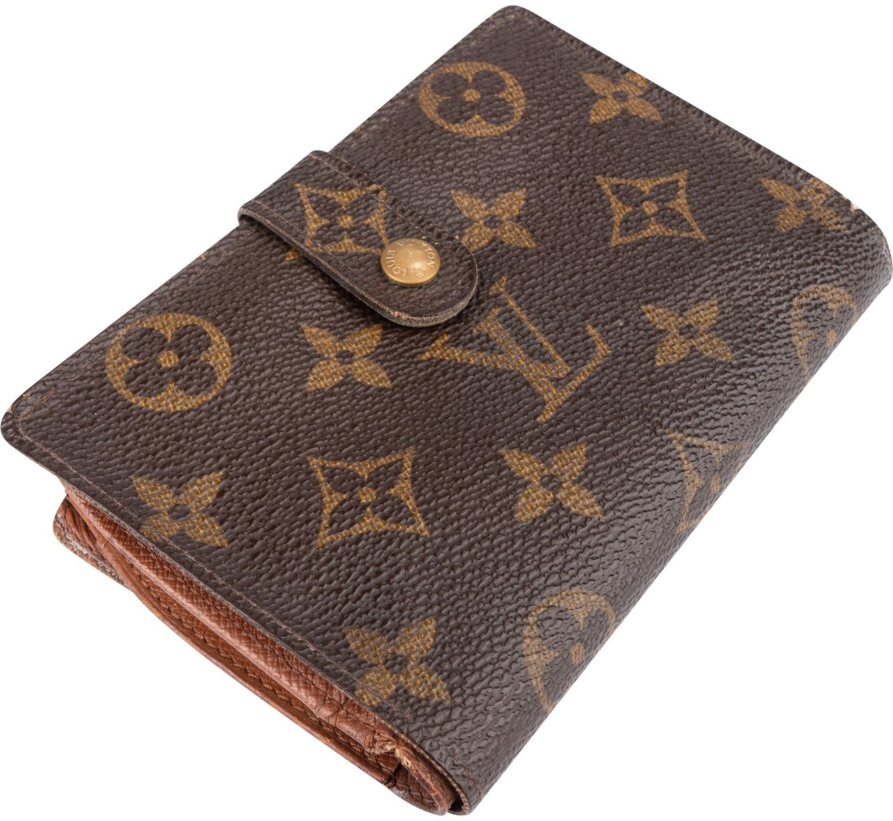 Louis Vuitton Louis Vuitton Canvas Monogram Compact Clip Wallet Bruin