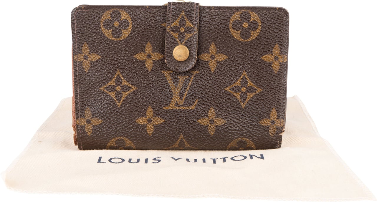 Louis Vuitton Louis Vuitton Canvas Monogram Compact Clip Wallet Bruin