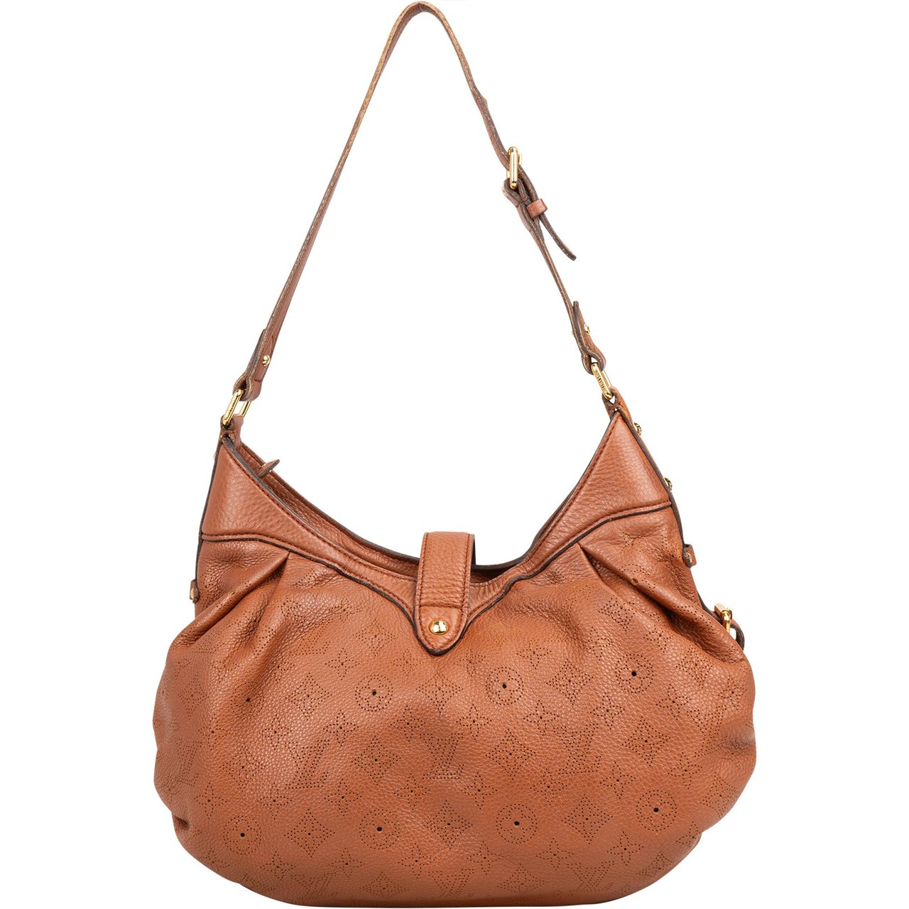 Louis Vuitton Louis Vuitton Leather Monogram Mahina Shoulder Bag Bruin