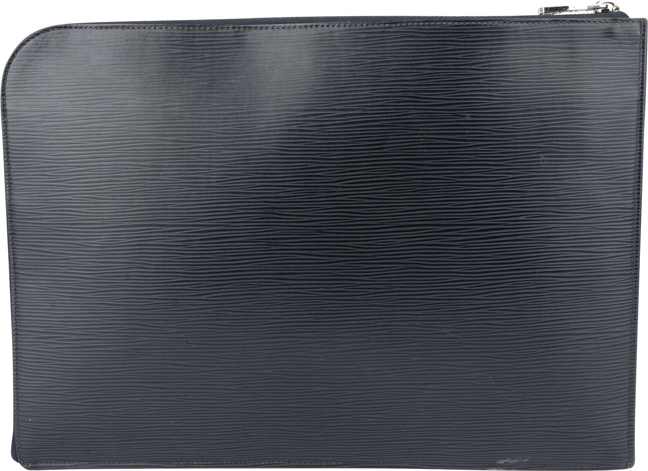 Louis Vuitton Louis Vuitton Noir Epi Leather Laptop Clutch Zwart