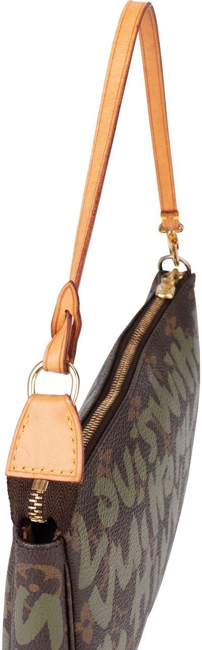 Louis Vuitton Limited Graffiti Pochette Accessoire Handbag Bruin
