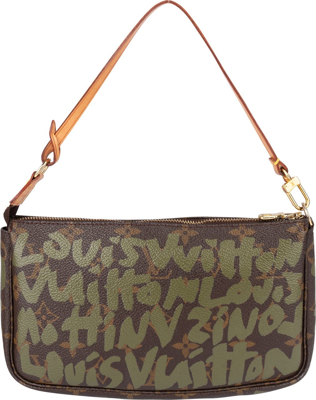 Louis Vuitton Limited Graffiti Pochette Accessoire Handbag Bruin