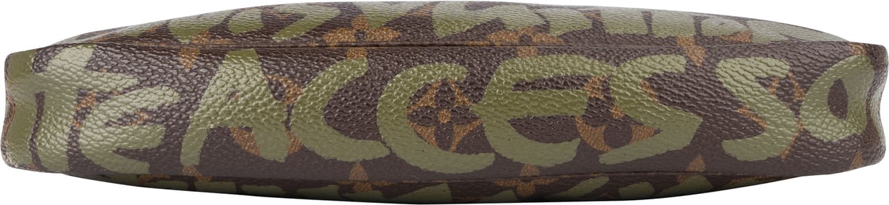 Louis Vuitton Limited Graffiti Pochette Accessoire Handbag Bruin