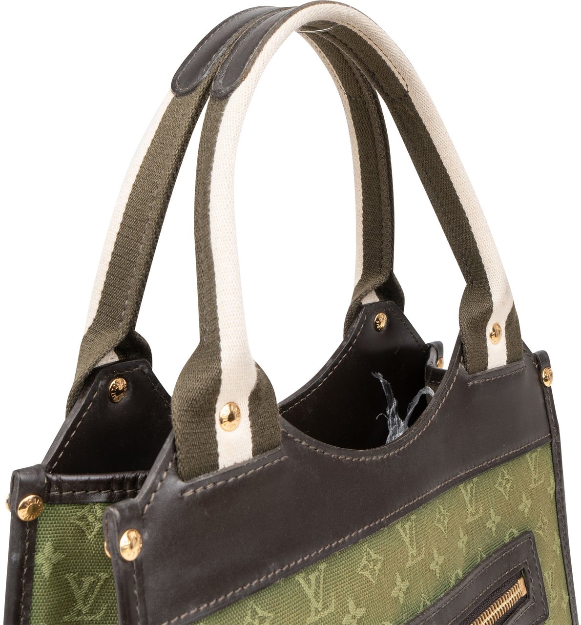 Louis Vuitton Green Mini Lin Monogram Kathleen Handbag Groen
