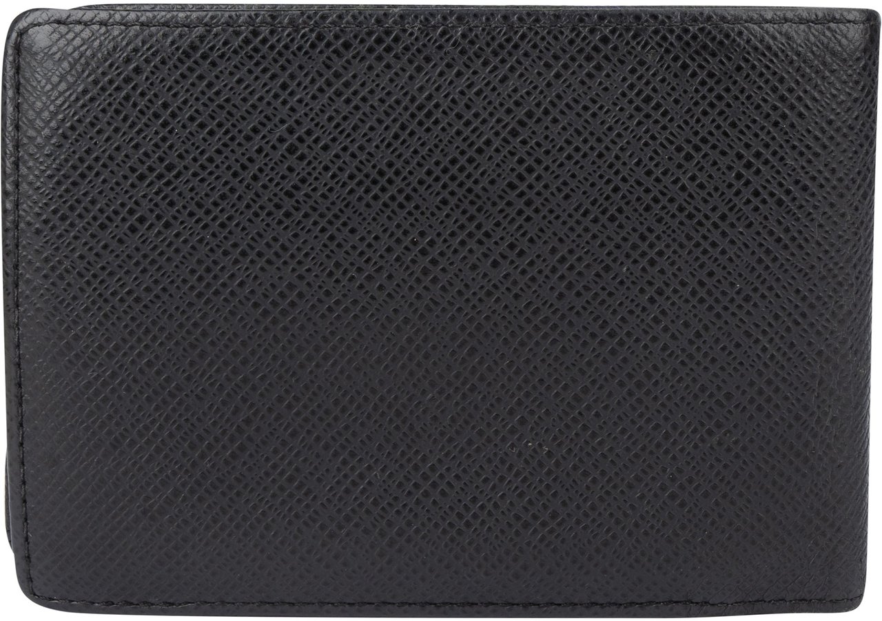 Louis Vuitton Louis Vuitton Black Taiga Leather Slender Wallet Zwart