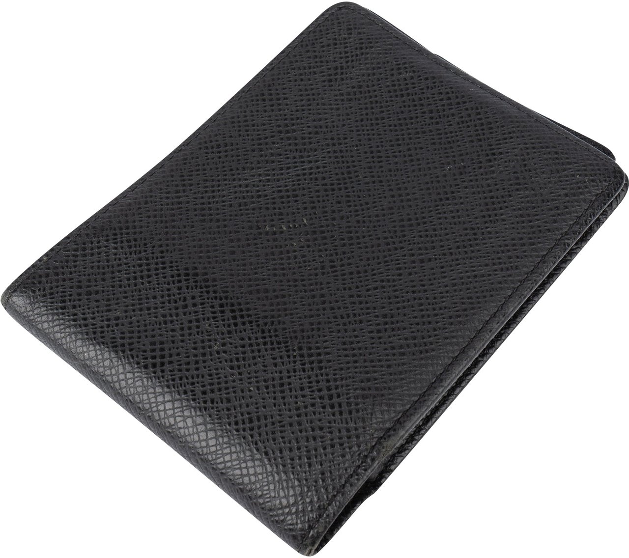 Louis Vuitton Louis Vuitton Black Taiga Leather Slender Wallet Zwart