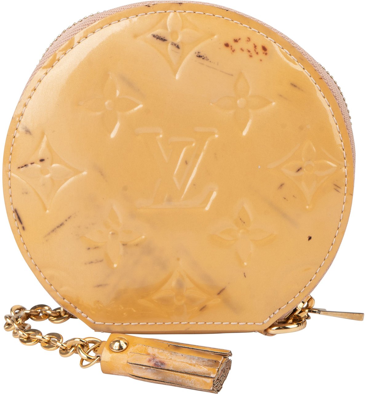 Louis Vuitton Louis Vuitton Limited Vernis Monogram Bird Coin Purse Geel