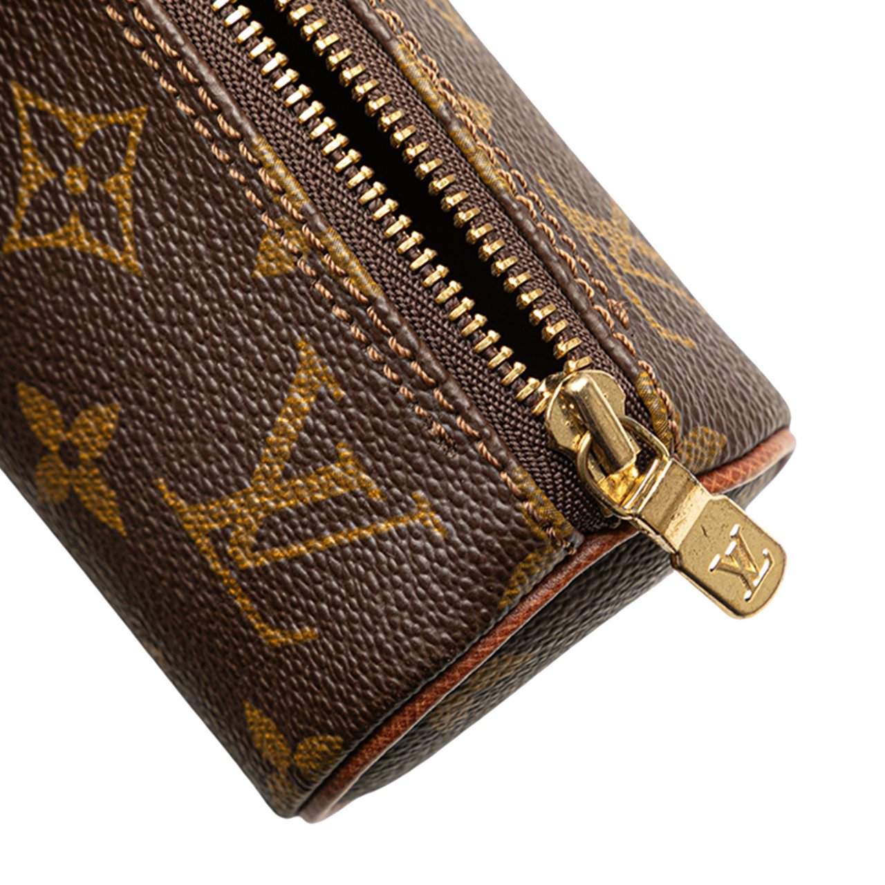 Louis Vuitton Monogram Trousse Ronde Pencil Case 20 Bruin