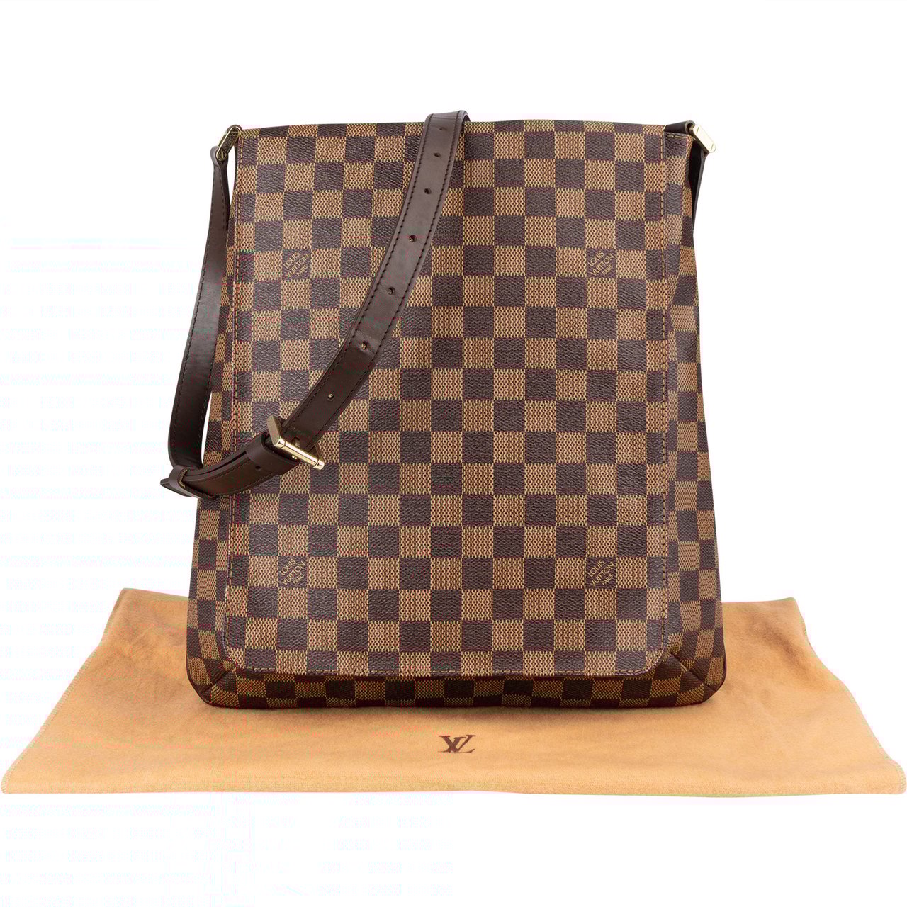 Louis Vuitton Louis Vuitton Damier Ebene Salsa Musette PM Shoulder Bag Bruin