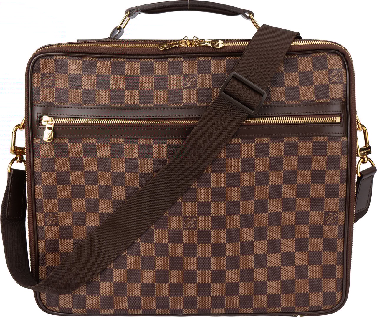 Louis Vuitton Louis Vuitton Damier Ebene Sabana Laptop Shoulder Bag Bruin