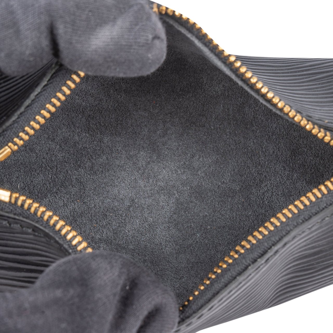 Louis Vuitton Louis Vuitton Noir Epi Leather Mini Soufflot Handbag Zwart