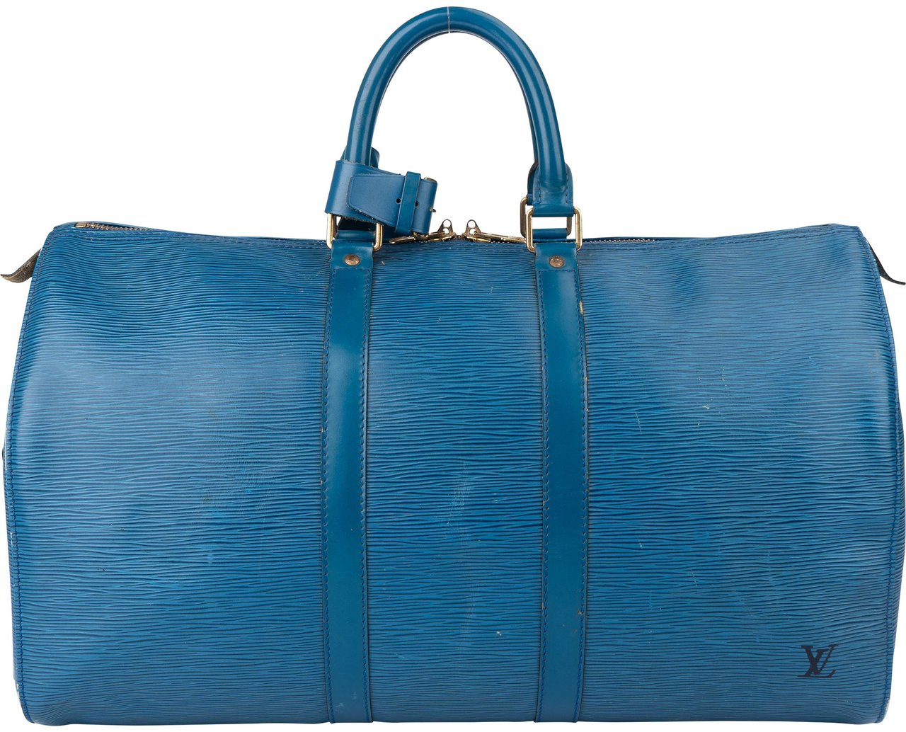 Louis Vuitton Louis Vuitton Bleu Epi Leather Keepall 45 Blauw