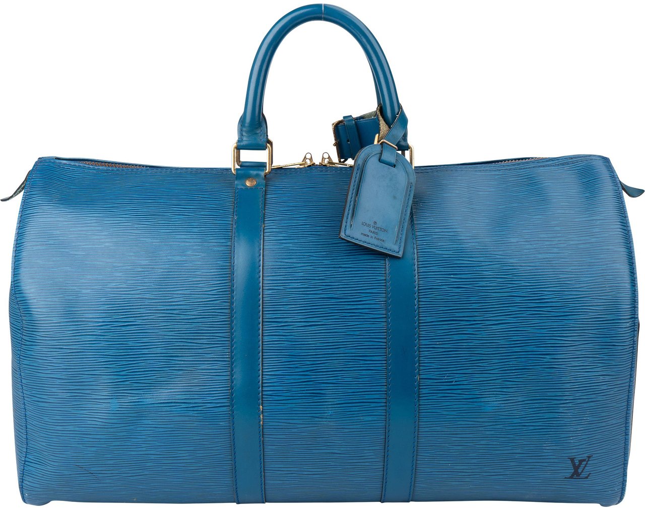 Louis Vuitton Louis Vuitton Bleu Epi Leather Keepall 45 Blauw