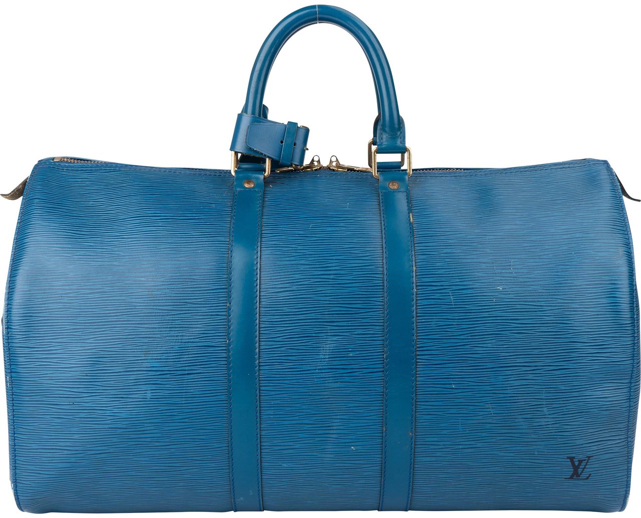 Louis Vuitton Bleu Epi Leather Keepall 45 Blauw