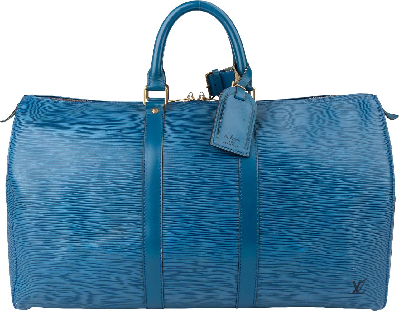 Louis Vuitton Bleu Epi Leather Keepall 45 Blauw